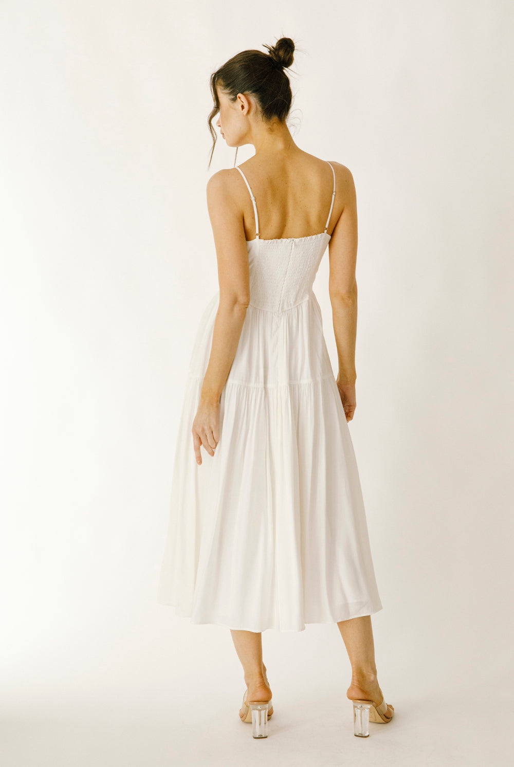 Dorothy Ivory Bow Midi Dress Back