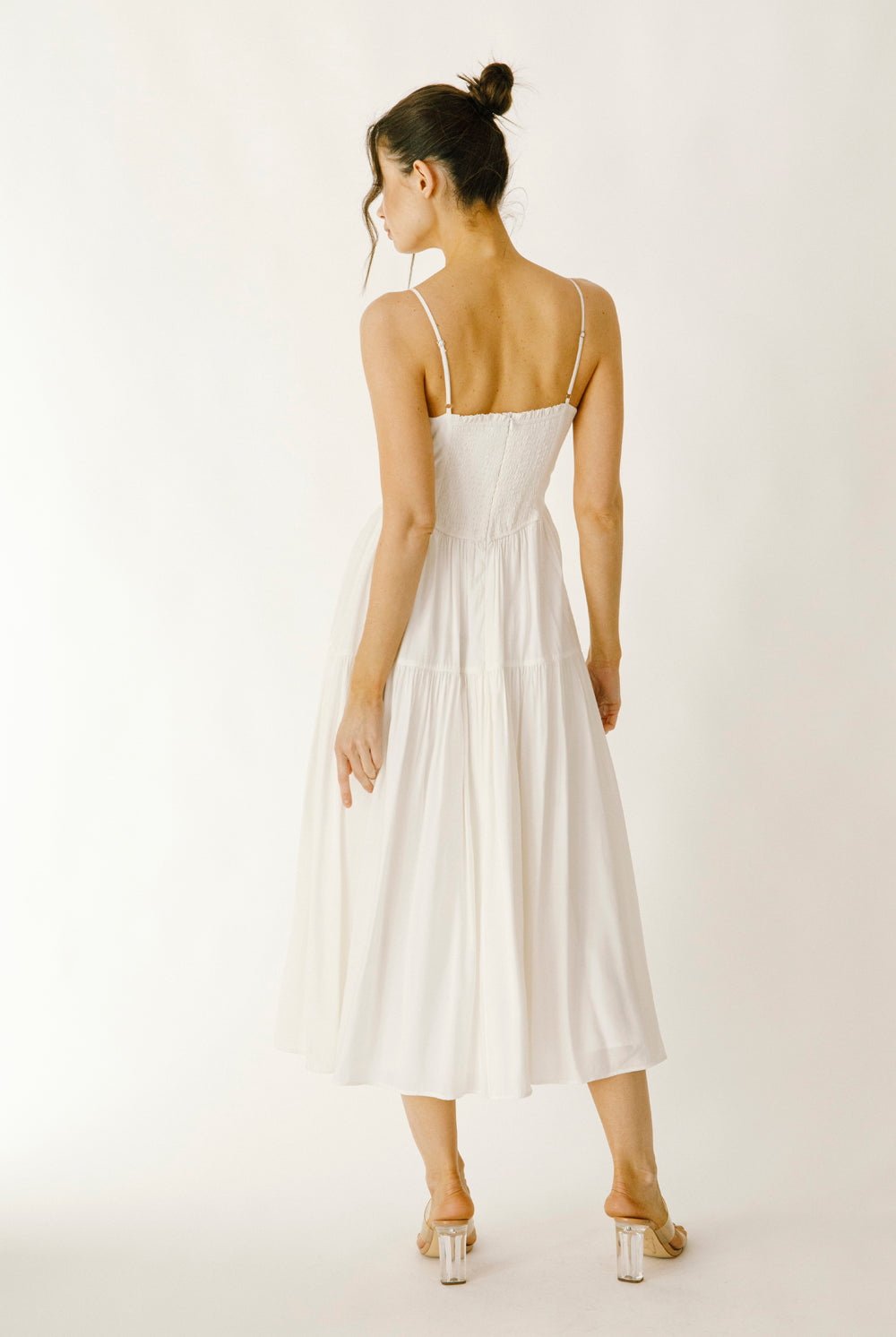 Dorothy Ivory Bow Midi Dress Back