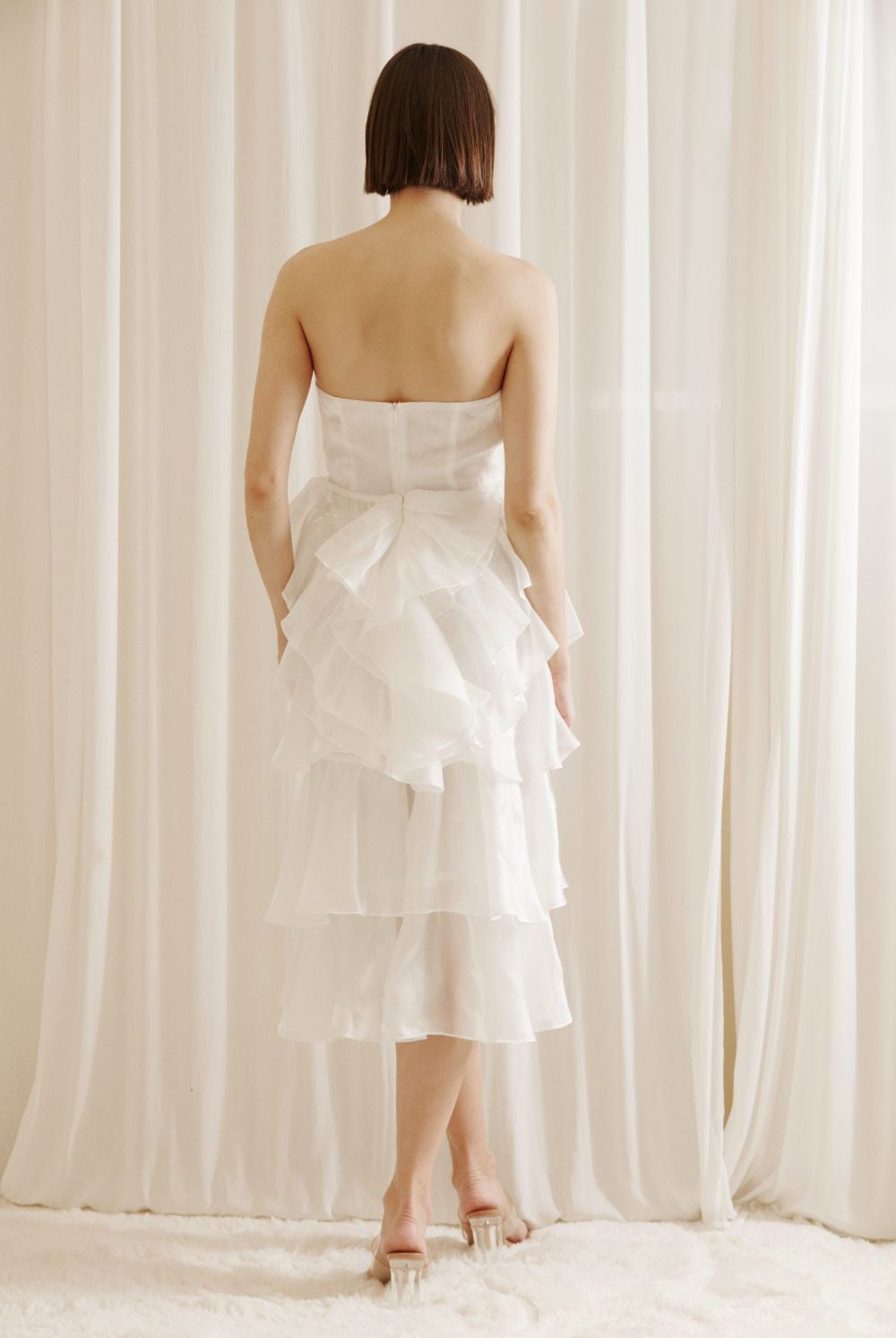 Trinity Sleek Sheen Midi Dress Back