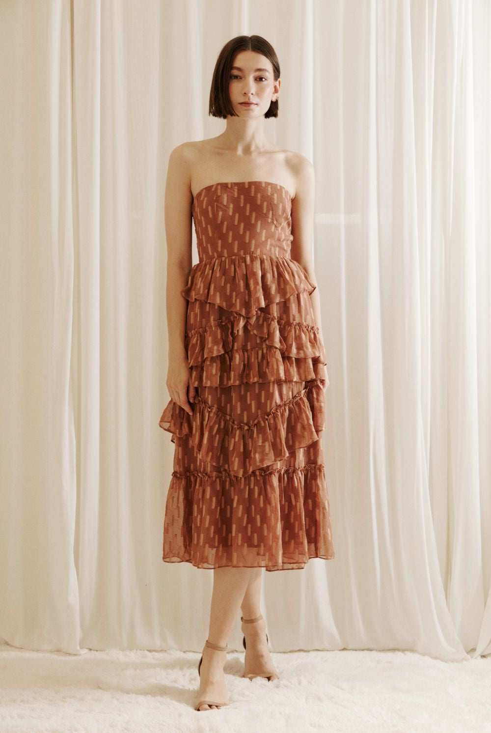 Emilia Layered Midi Dress Front