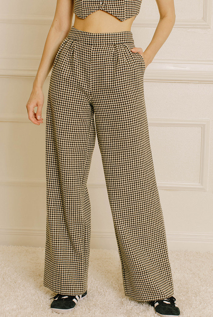 Andrea Houndstooth High-Rise Pant Front
