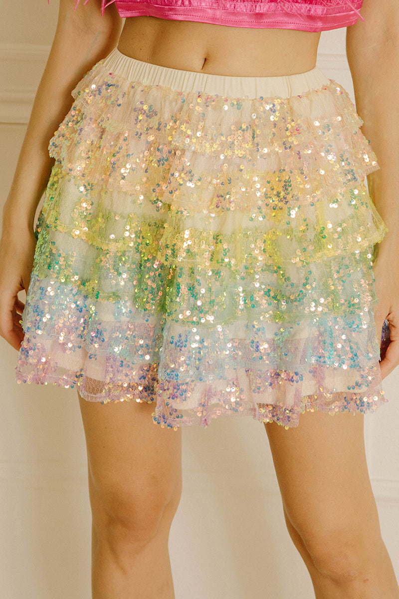 Vera Rainbow Pastel Skirt Details