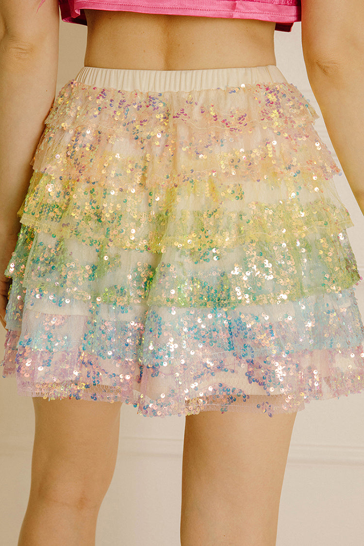 Vera Rainbow Pastel Skirt Back
