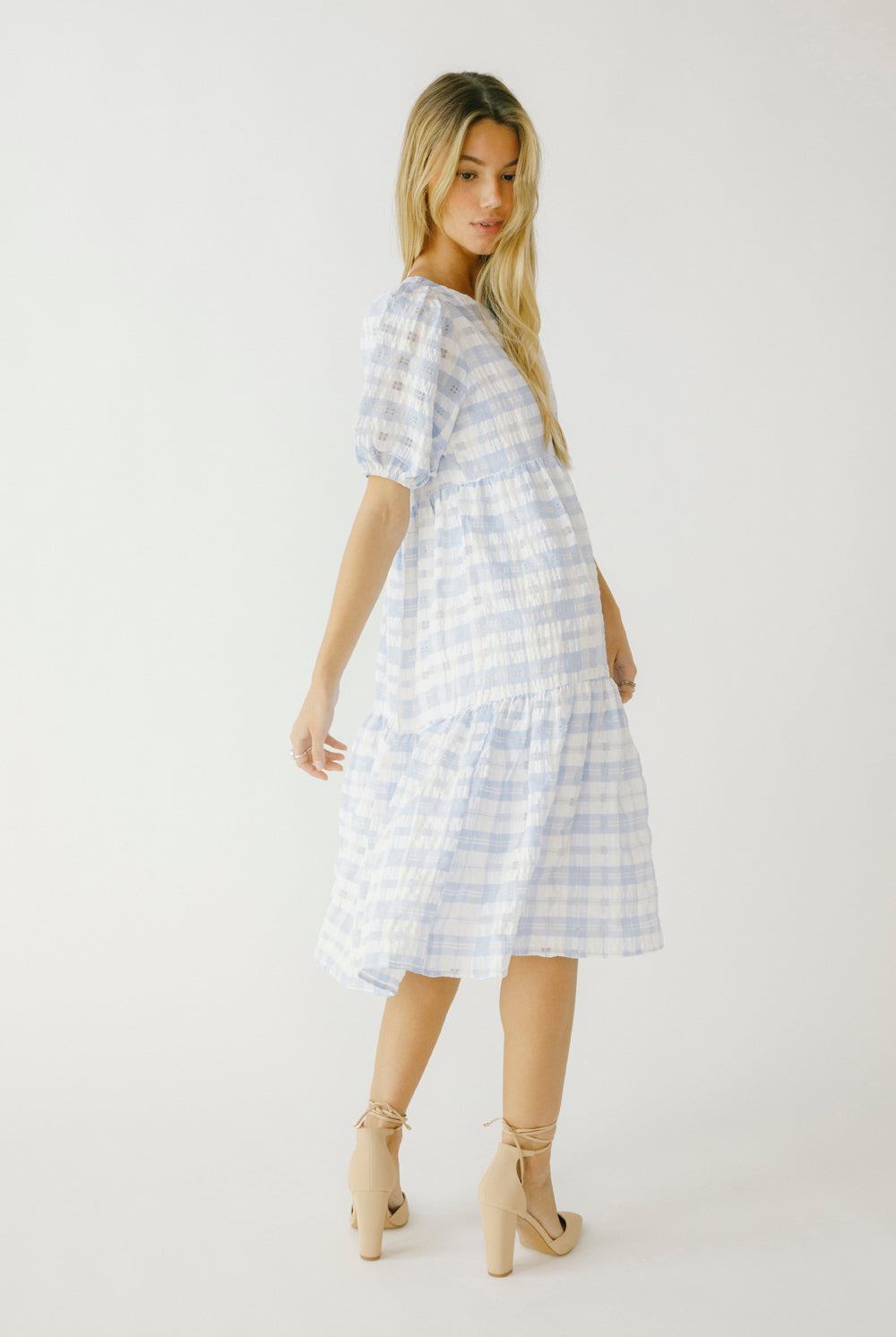 Arleth Plaid Midi Dress Side