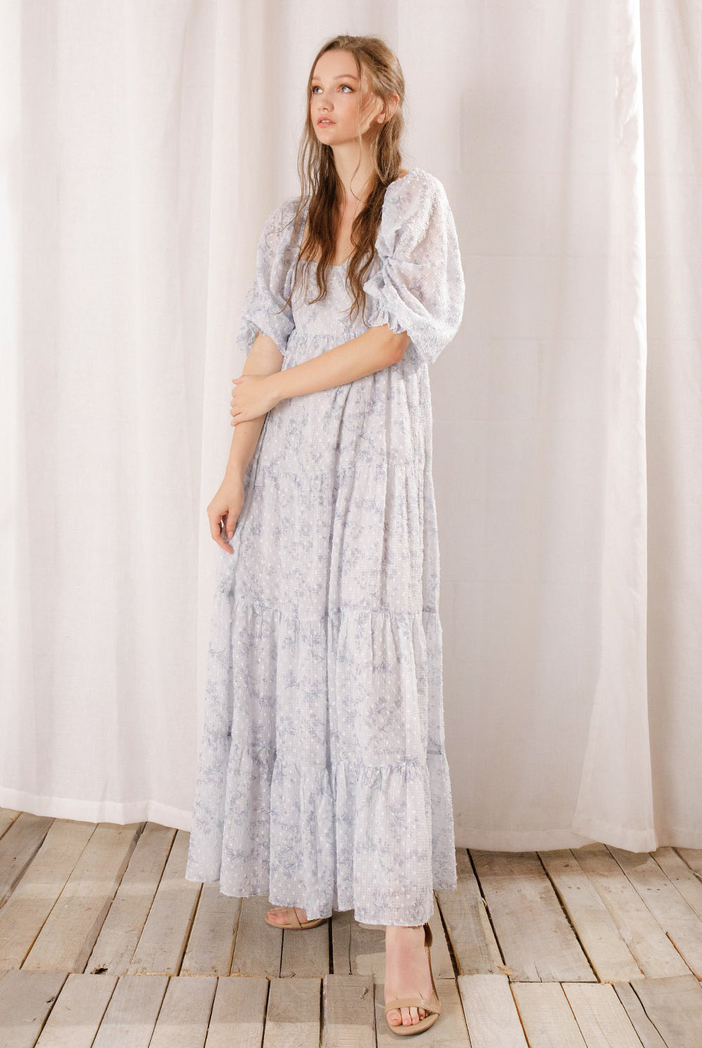 Marlah Lilac Flower Print Swiss Dot Dress Alternative