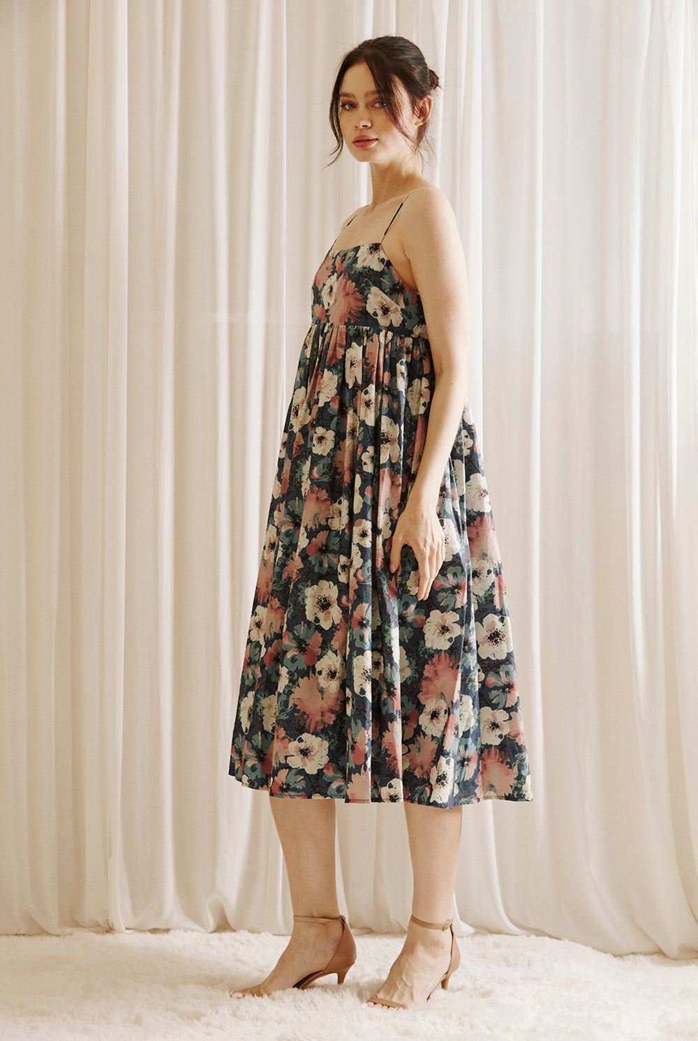 Juniper Large Floral Print Midi Dress Side