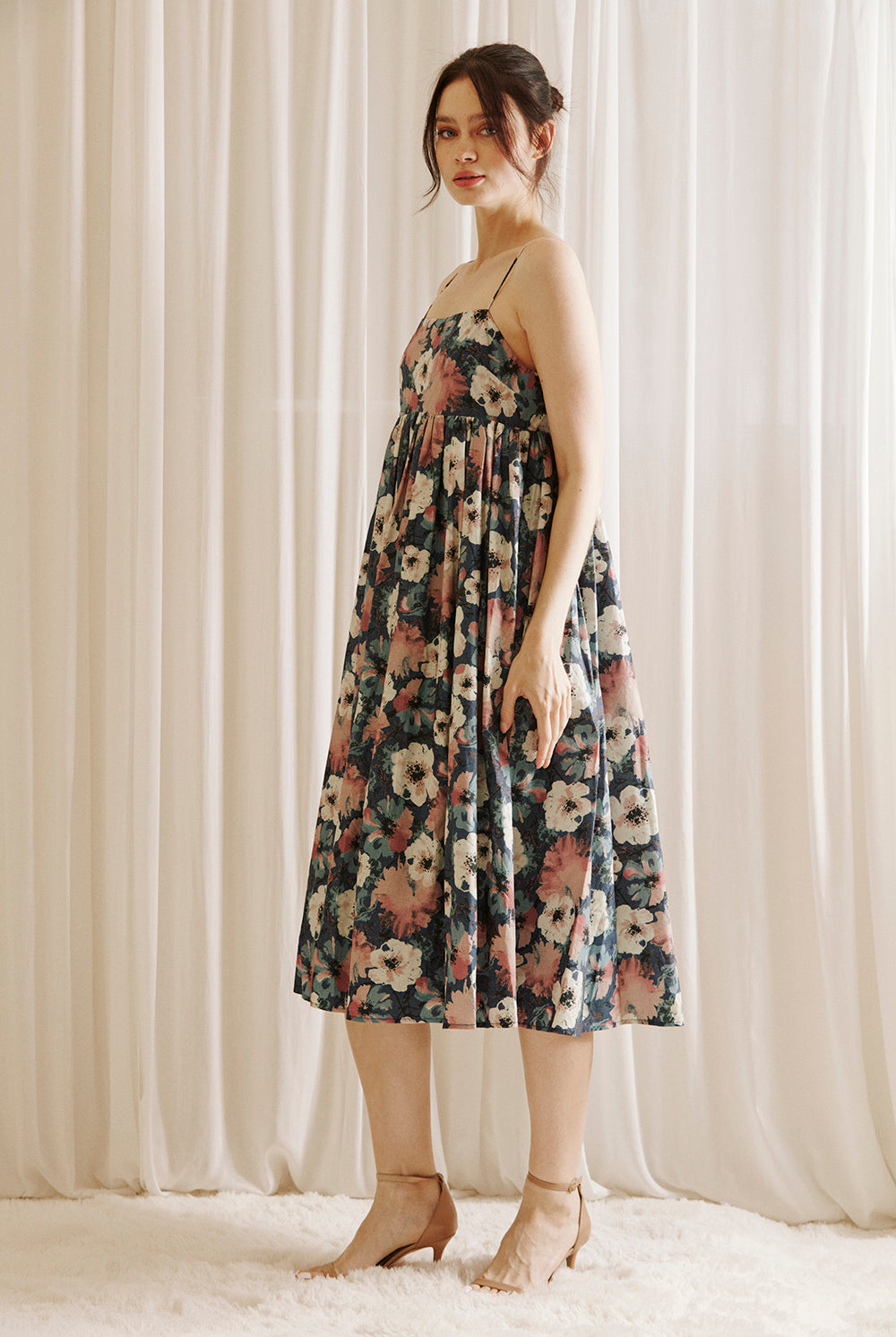 Juniper Large Floral Print Midi Dress Side
