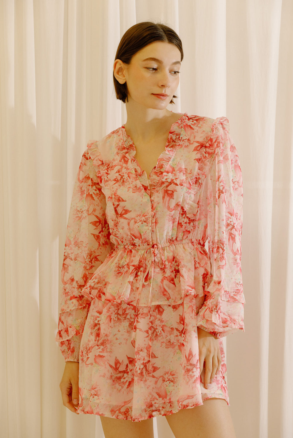 Marie Floral Print Mini Dress Alternative