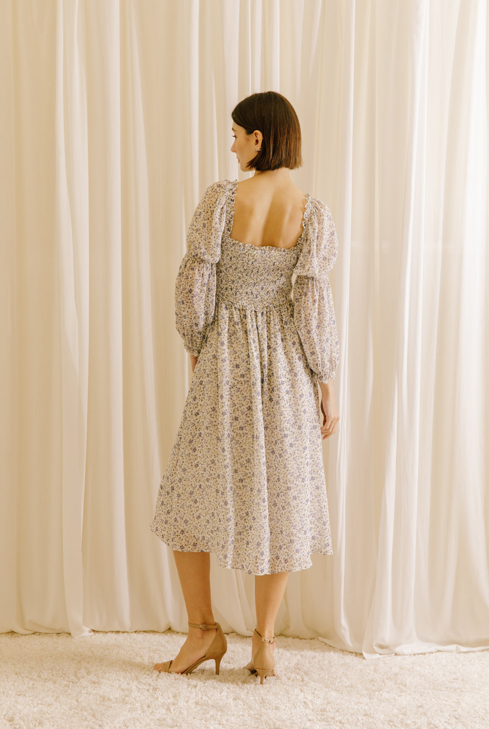 Tina Ditsy Bouquet Floral Dress Back