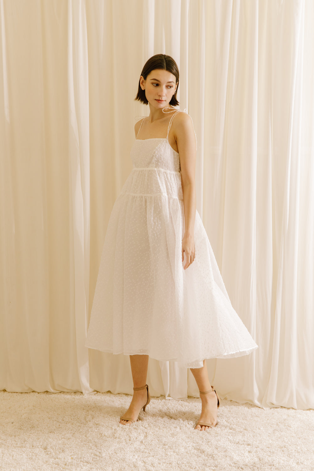 Mackenzie White Swiss Dot Dress Alternative