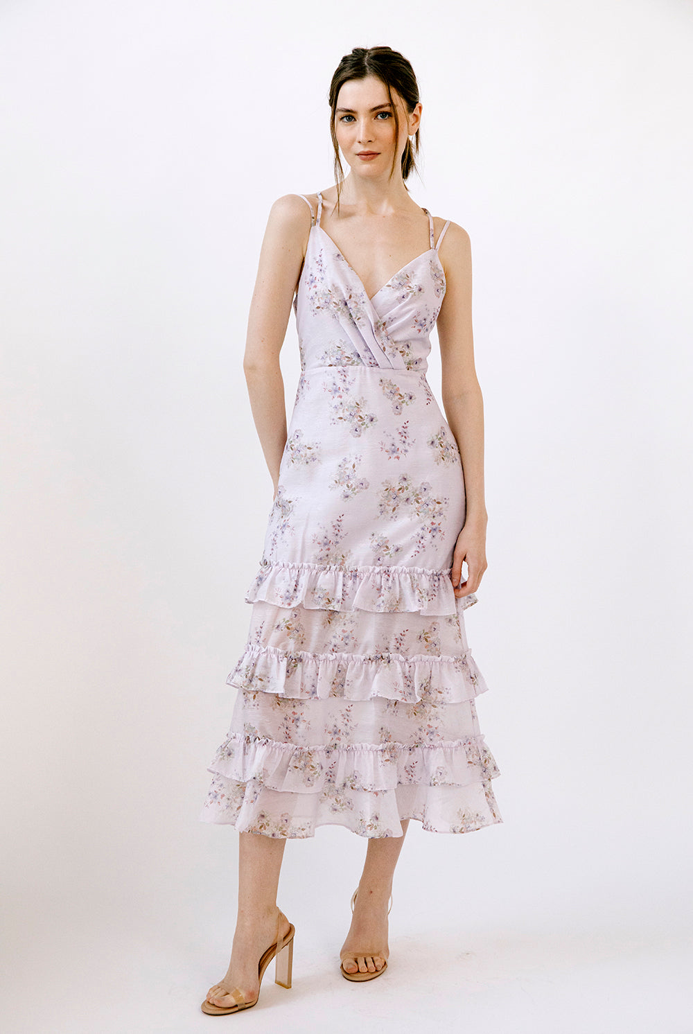 Nayeli Lilac Floral Dress Front