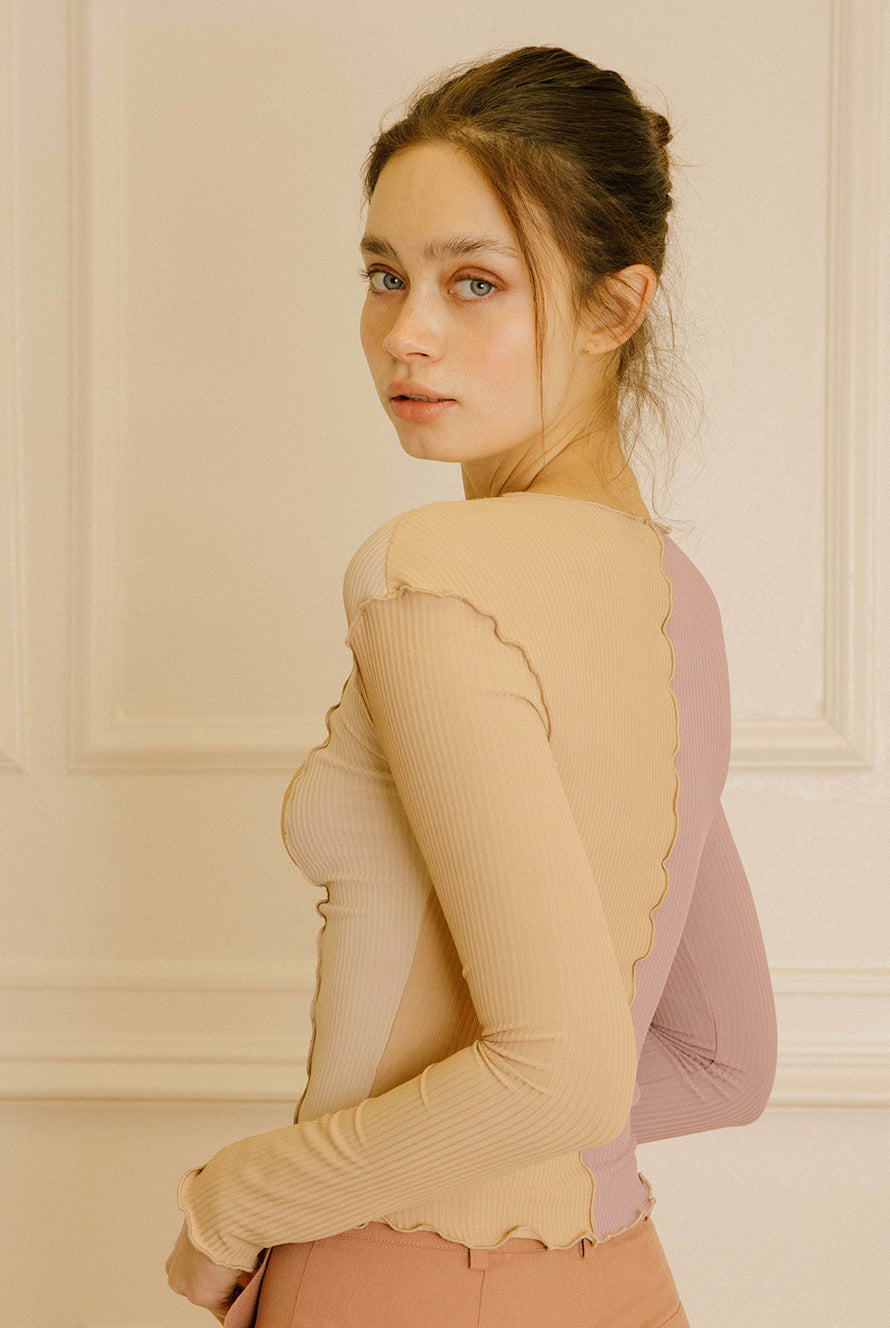 Ellis Colorblock Long Sleeve Top Side