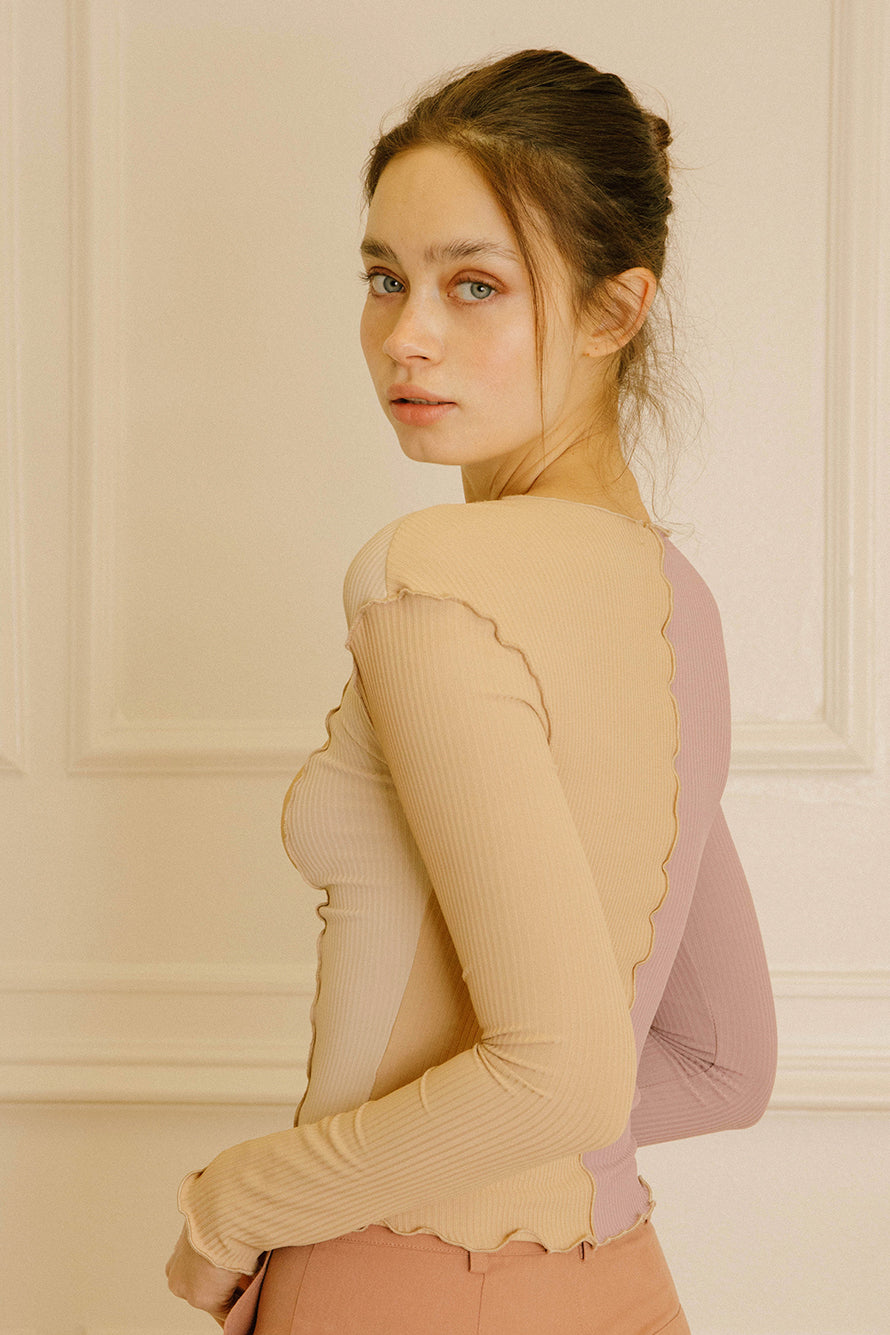 Ellis Colorblock Long Sleeve Top Side