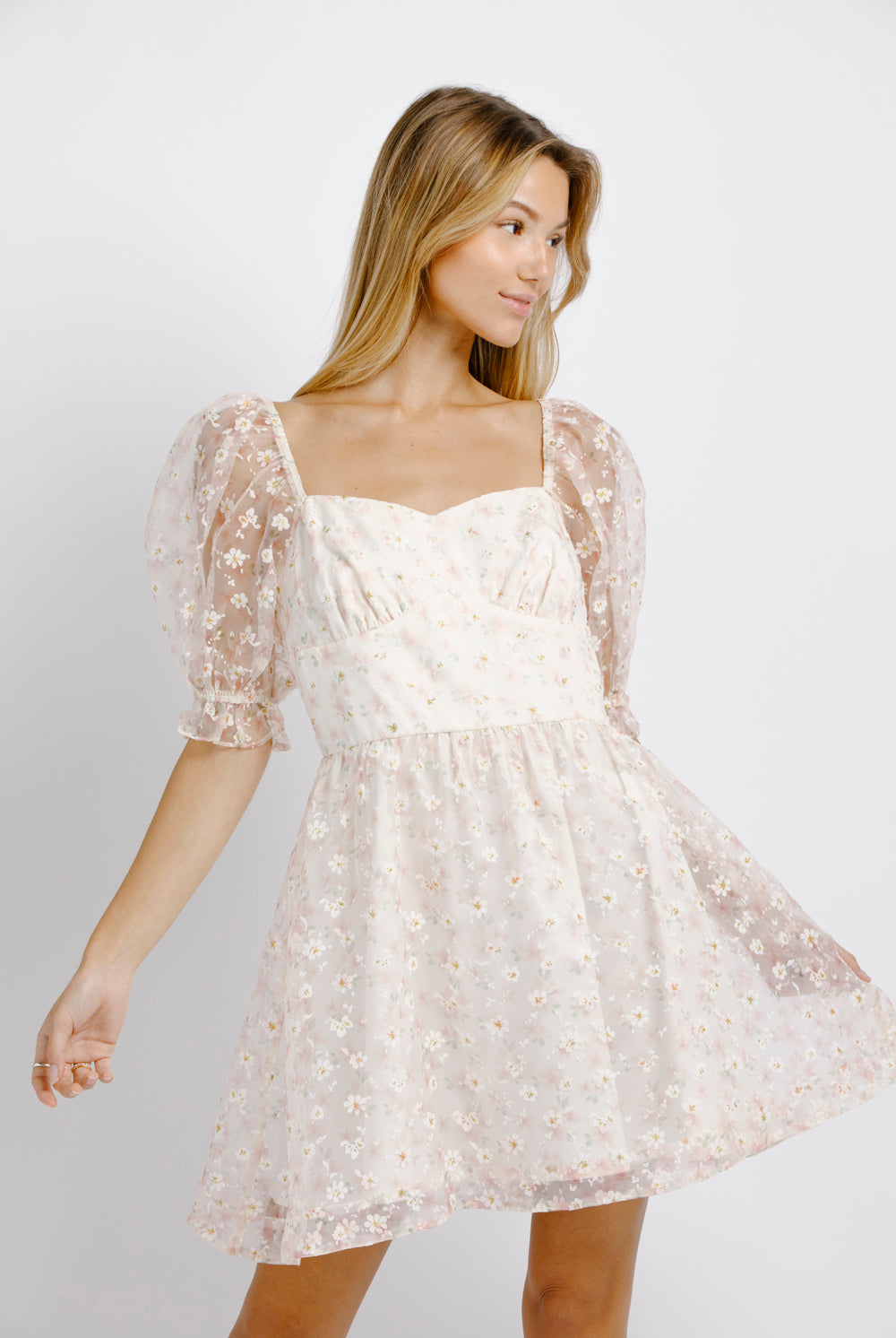 Serenity Floral Print Sweetheart Neckline Dress Alternative