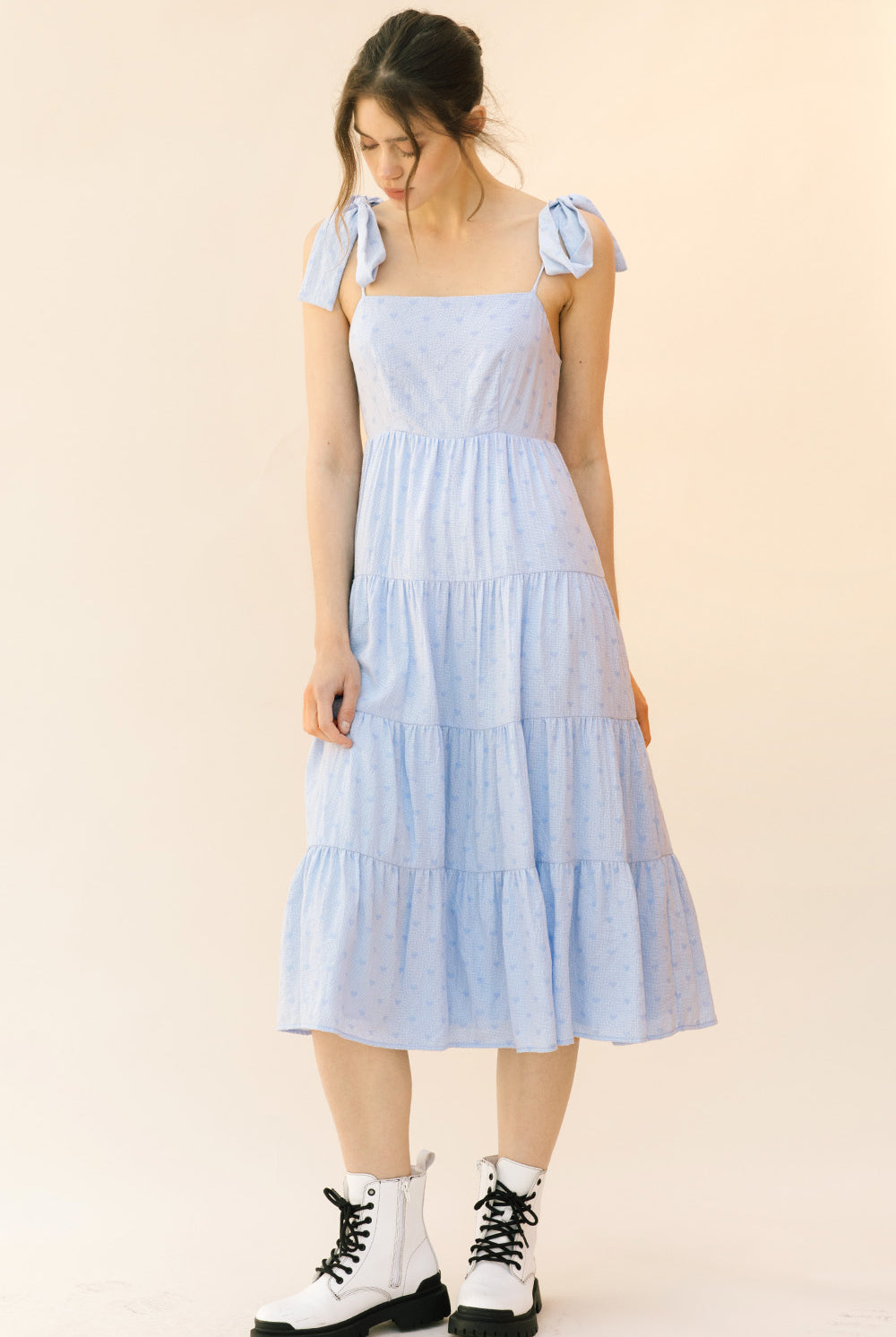 Amara Blue Heart Print Dress Alternative