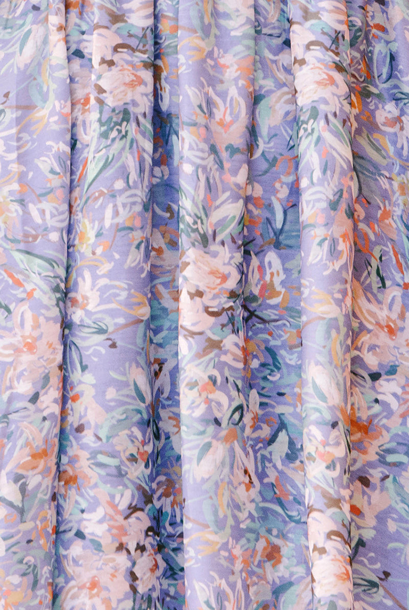 Purple paint stroke print dress