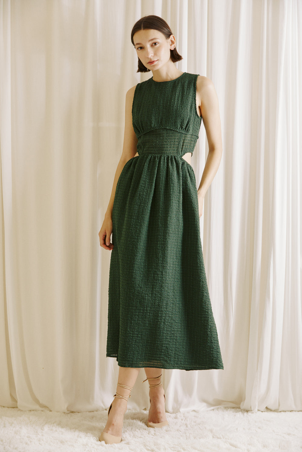 Sienna Textured Midi Dress Front