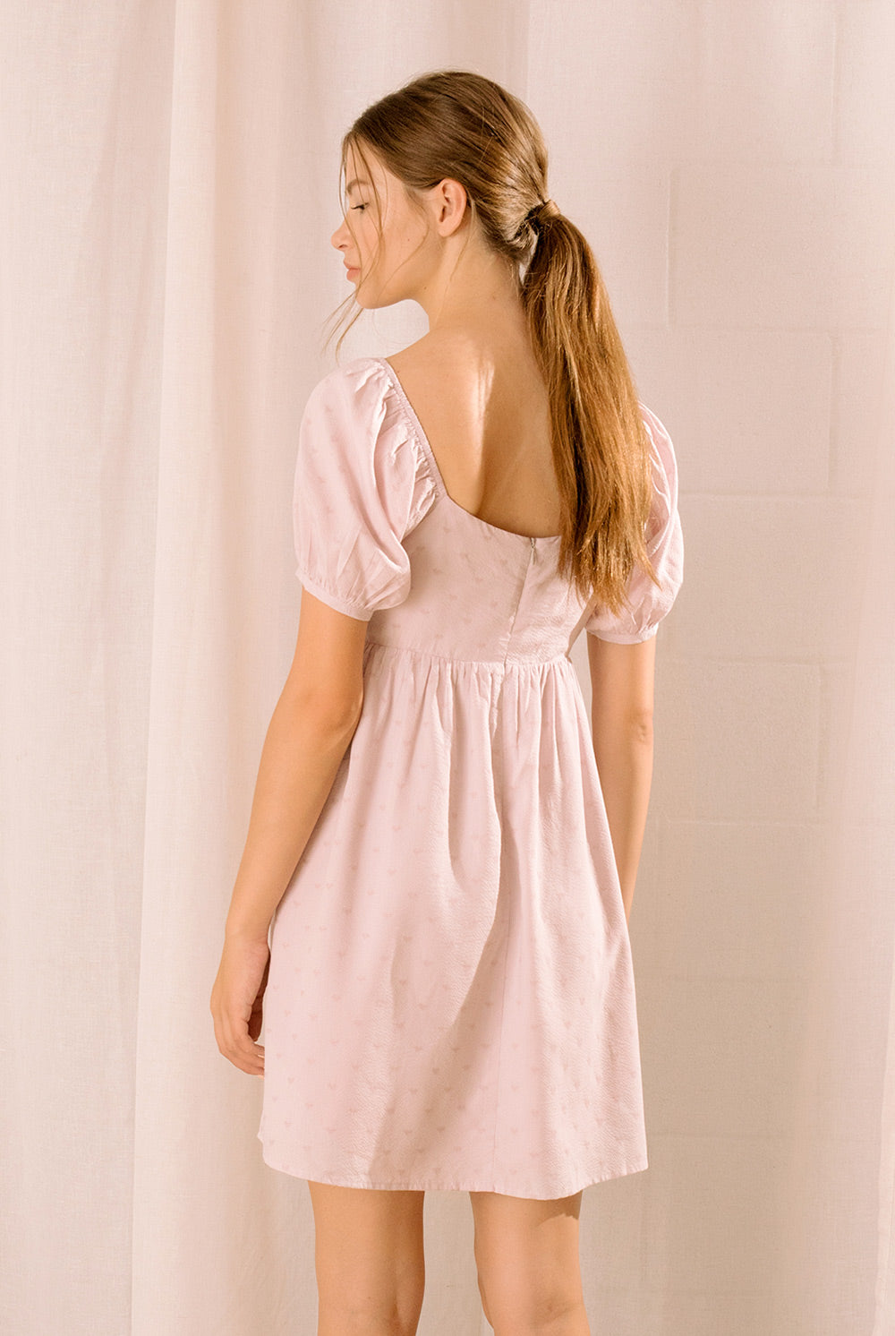 Heart Pink Mini Dress Back