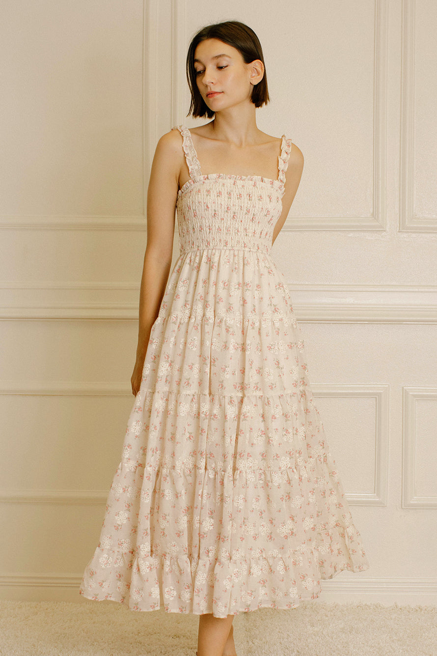 Amelia Floral Eyelet Midi Dress Alternative