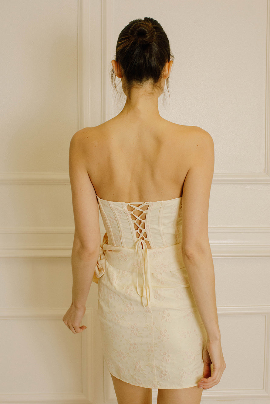 Floral Corset Mini Dress Back