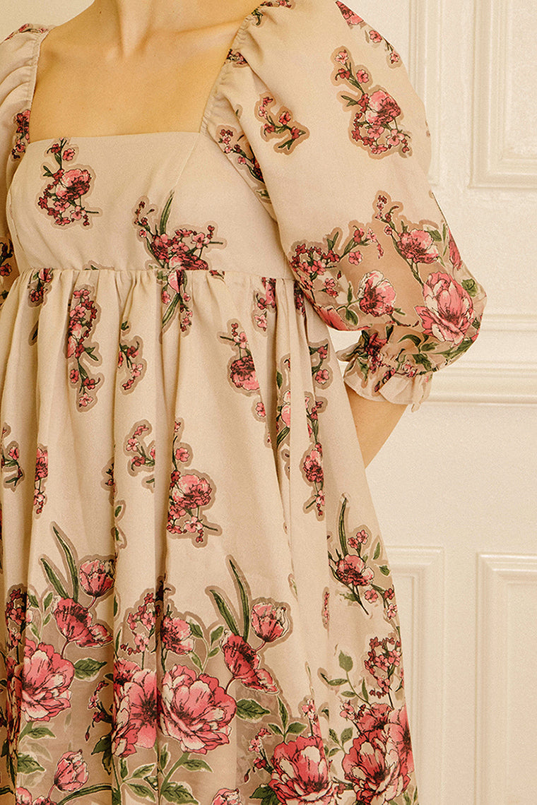 Avery Floral Print Baby Doll Dress Details