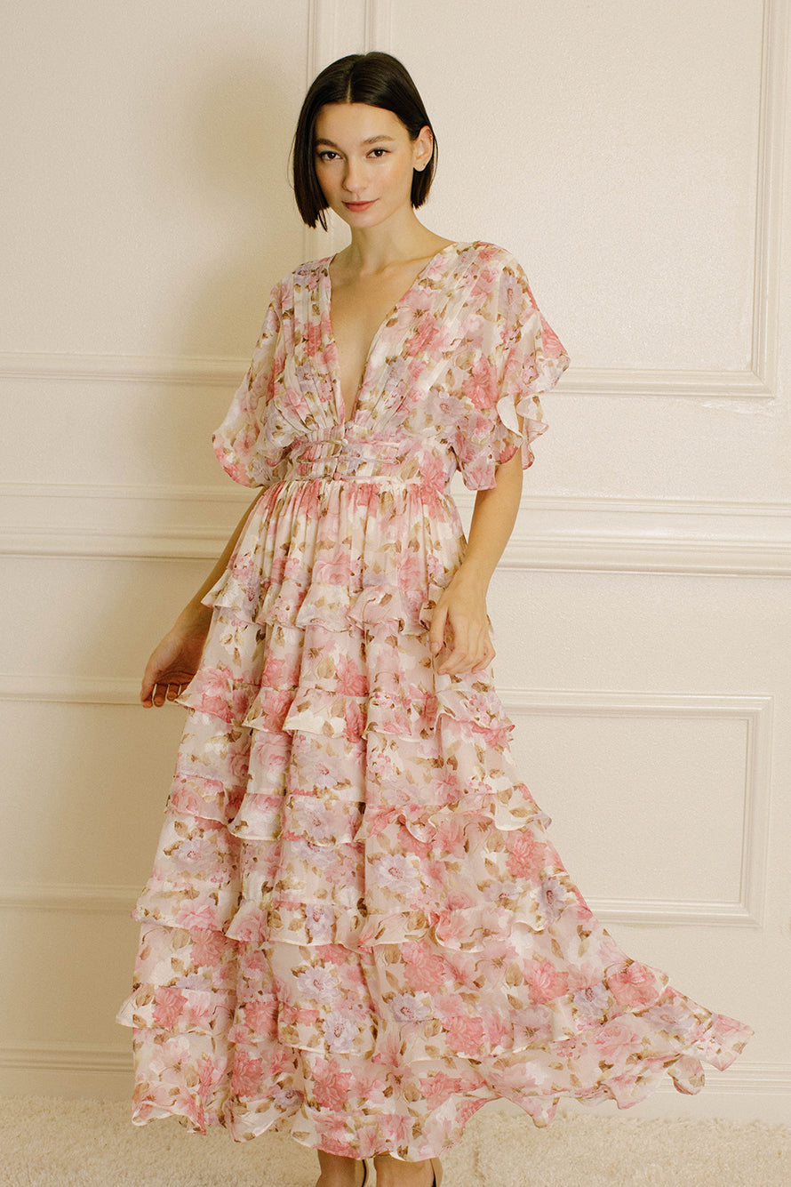 Delilah Floral Maxi Dress Front