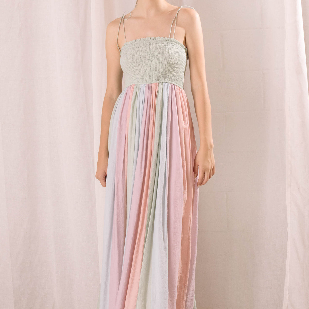 Saturated Pastel Color Block Maxi Dress Sweet en Forme Saturated Pastel Color Block Maxi Dress Sweet en Forme
