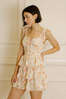Summer Sweetheart Bow Back Mesh Mini Dress Peach