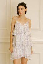 Jordan Lavender Floral Stripe Print Dress Alternative