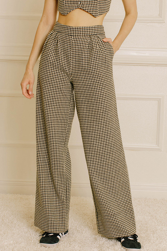 Andrea Houndstooth High-Rise Pant Front