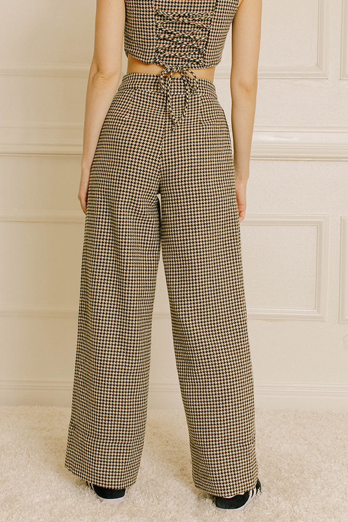Andrea Houndstooth High-Rise Pant Back