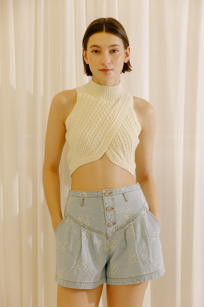 Naomi Knit Crop Top Front
