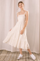 Demi Floral Eyelet Midi Dress Front