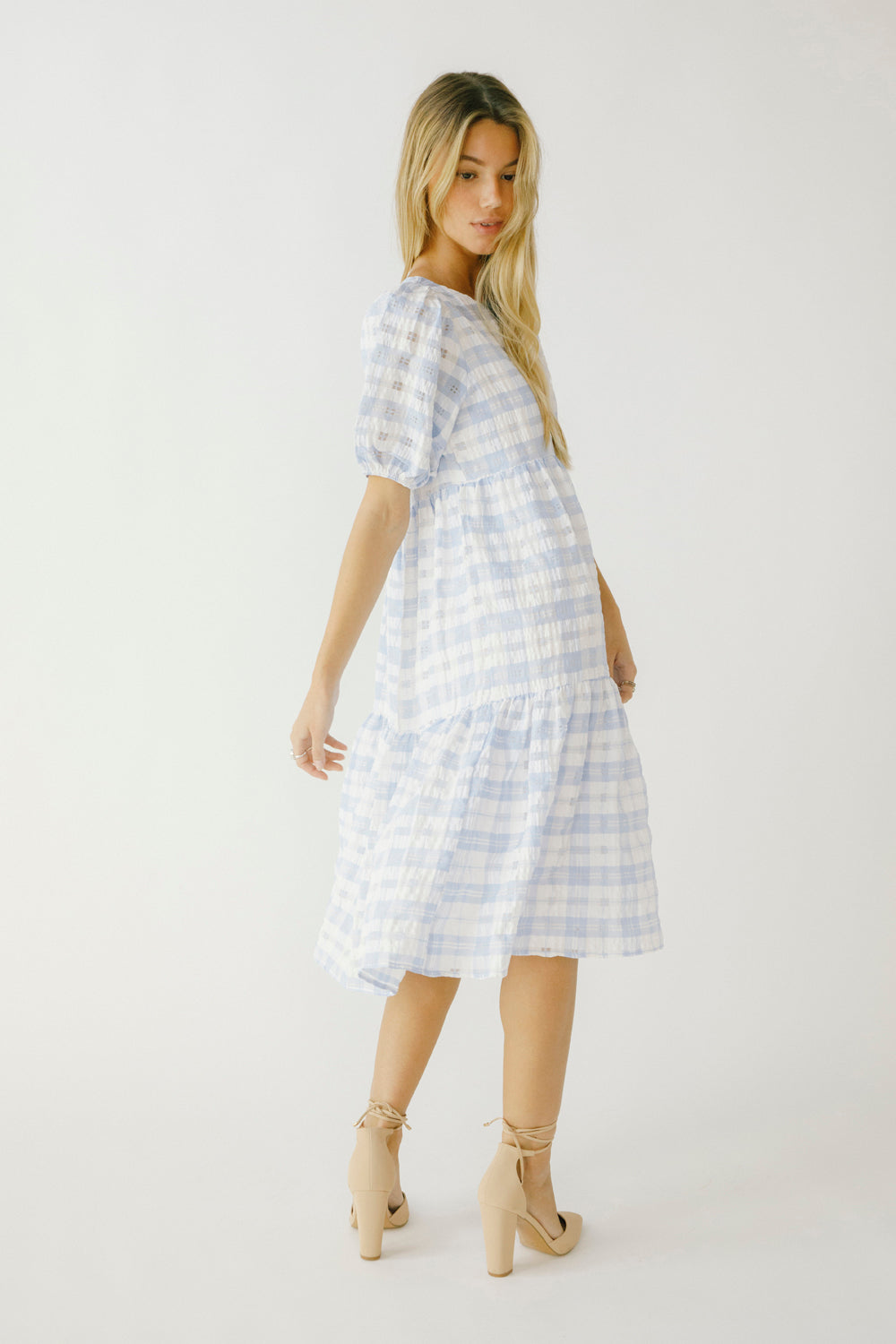 Arleth Plaid Midi Dress Side