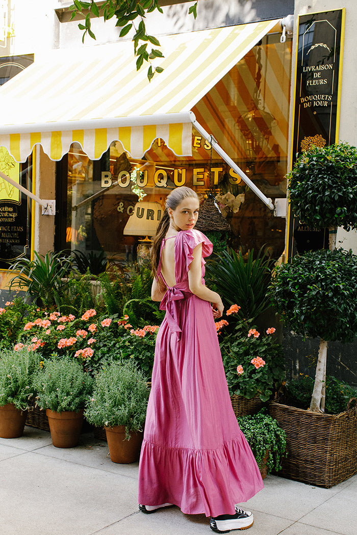 Harper Light Sheen Maxi Dress Back