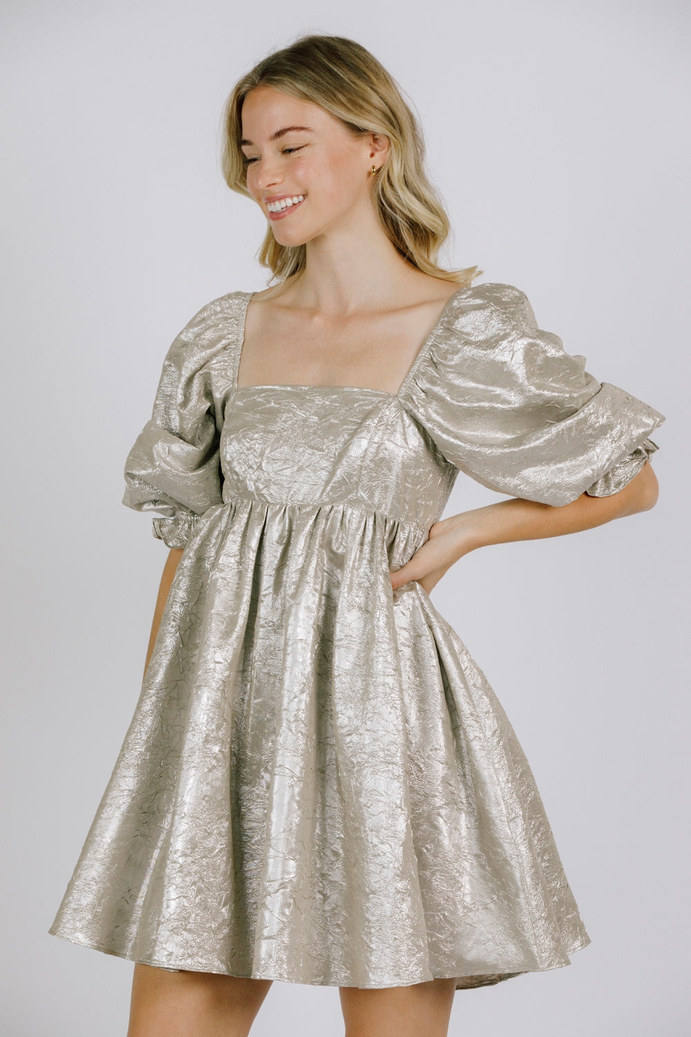 Charlie Metallic Dress Front