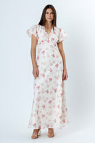 Genevieve Pink Floral Maxi Dress Front