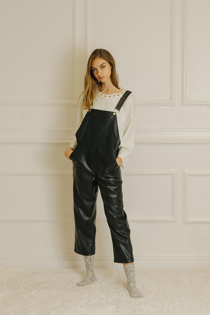 Taylor Faux Leather Overalls Alternative