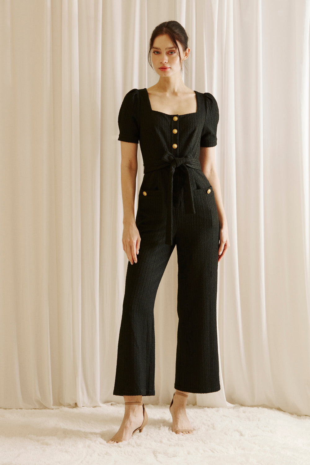 Norma Black Jumpsuit Front