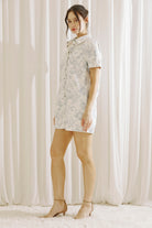 Cory Toile Print Denim Romper side