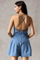 Andie Denim Romper Back