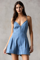 Andie Denim Romper Front
