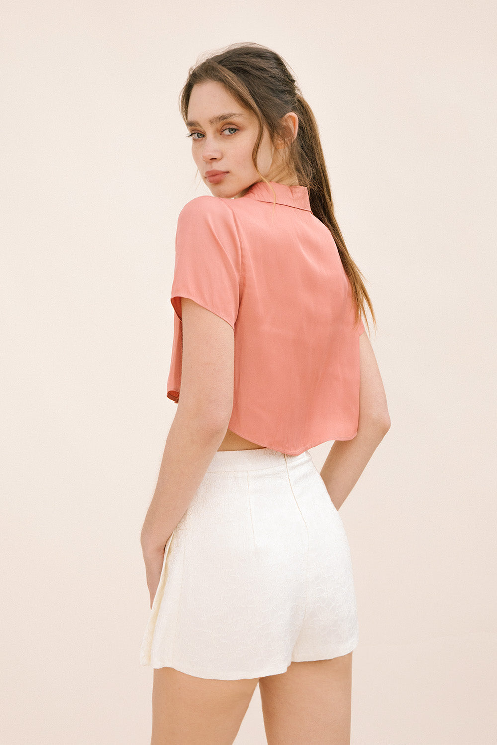 Tess Pink Crop Top Back