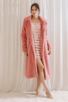 Athena Faux Fur Long Pink Coat Alternative