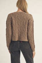 Gwendolyn Bow Sweater Back in Brown