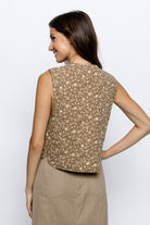 Romy Quilted Floral Vest Back