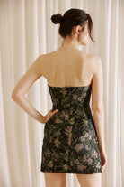 Martine Brocade Strapless Mini Dress Back