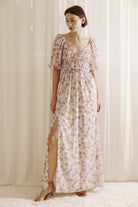 Zia Floral Watercolor Maxi Dress Front