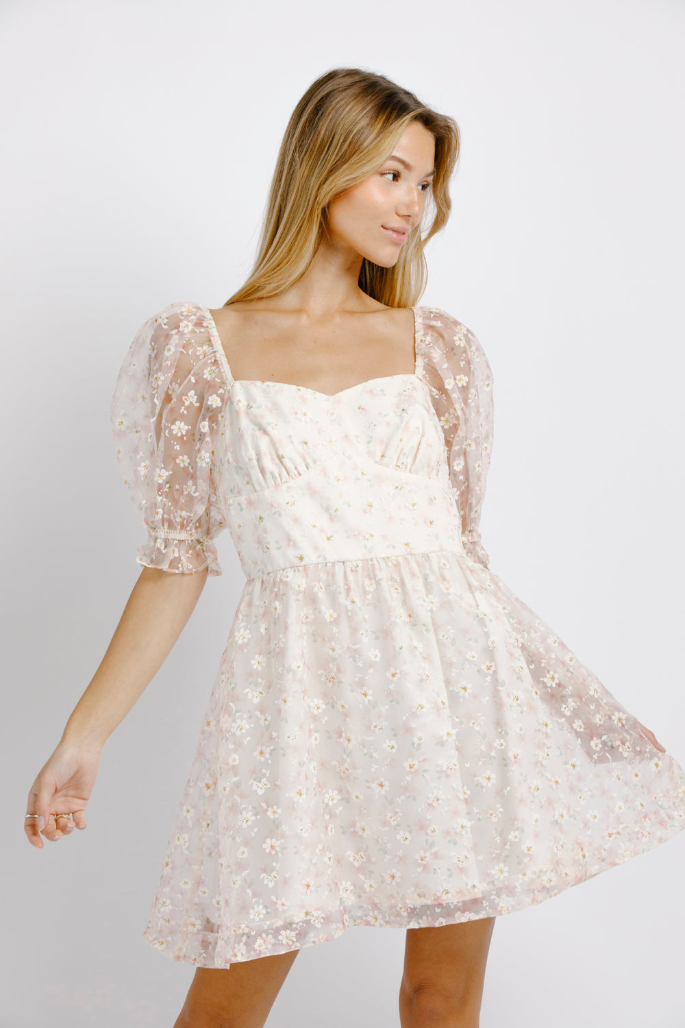 Serenity Floral Print Sweetheart Neckline Dress Alternative