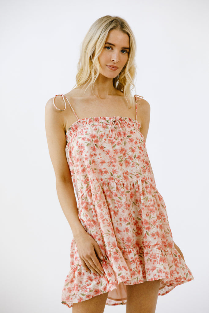 Rory Pink Floral Mini Dress Alternative
